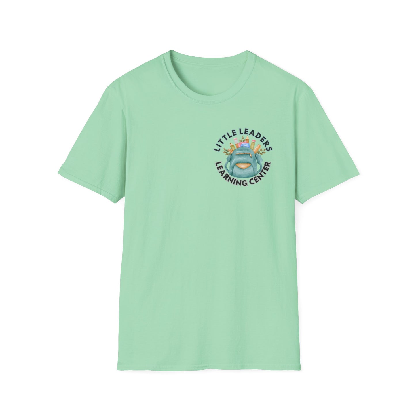 Little Leaders Teacher w/ Backpack Design Unisex Softstyle T-Shirt
