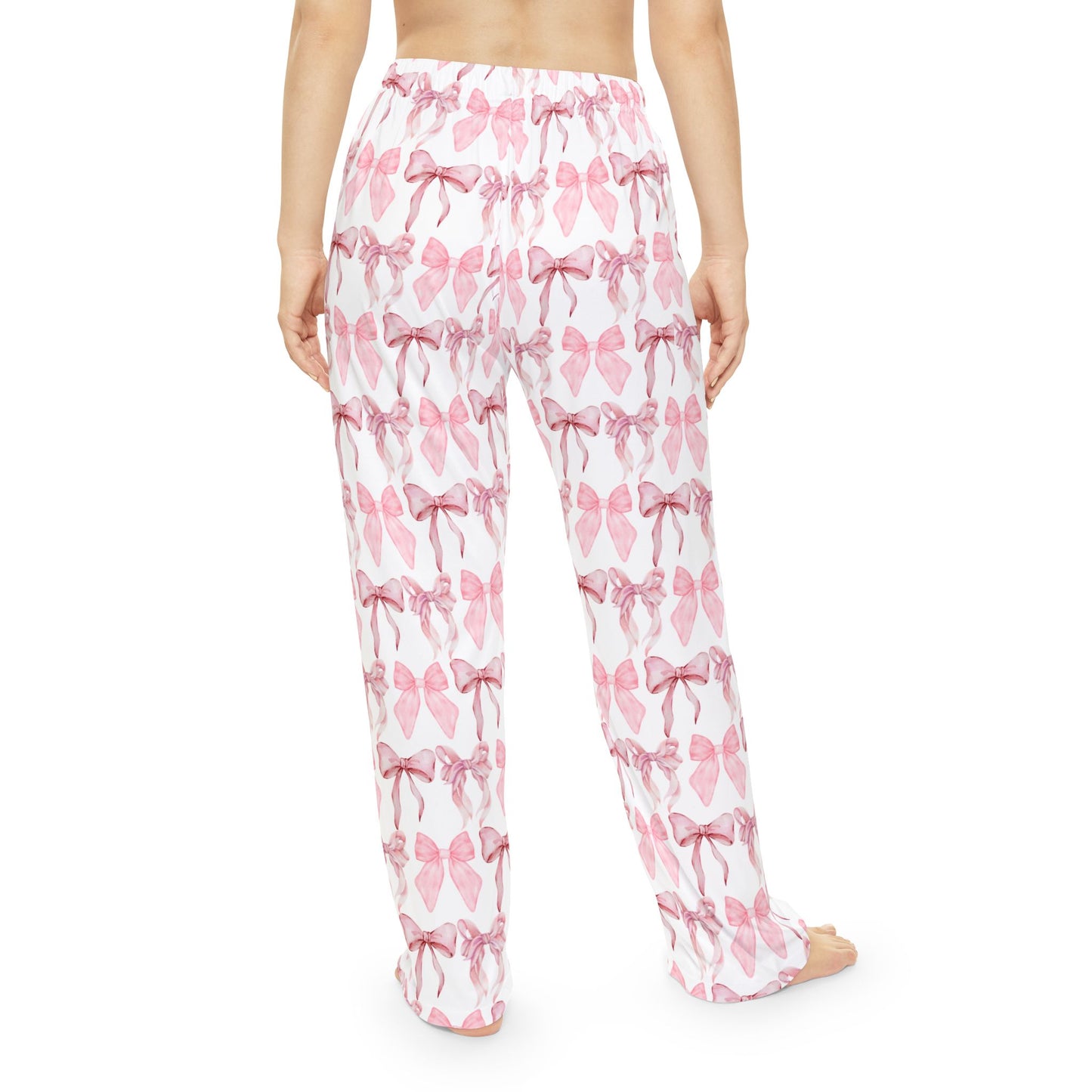 Chic Pink Bow Print Women's Pajama Pants - Motherhood- Cozy & Stylish Sleepwear