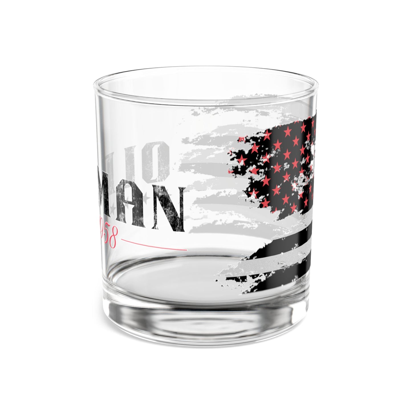 Old Man- Personalized Dog Lover's Rocks Glass, Custom Pet Illustration- Fatherhood