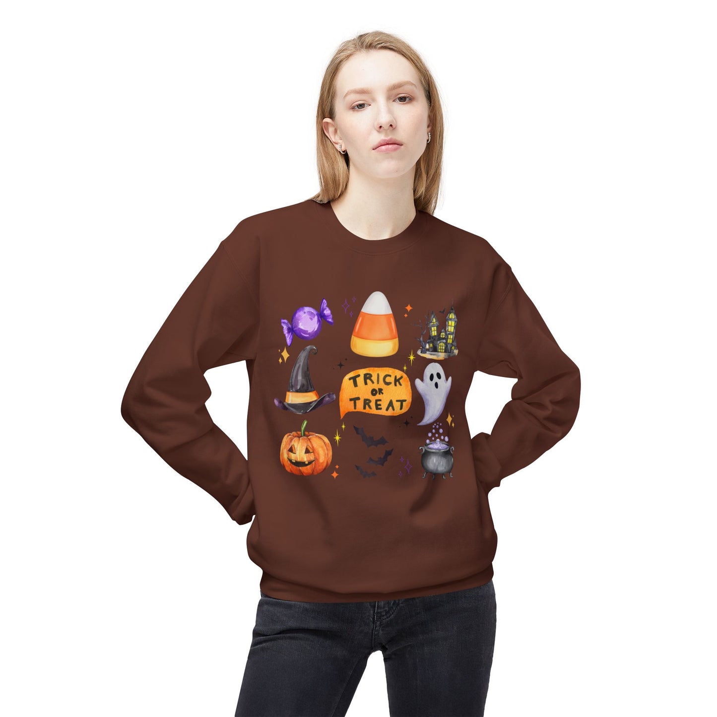 Trick or Treat- Unisex Midweight Softstyle Fleece Crewneck Sweatshirt
