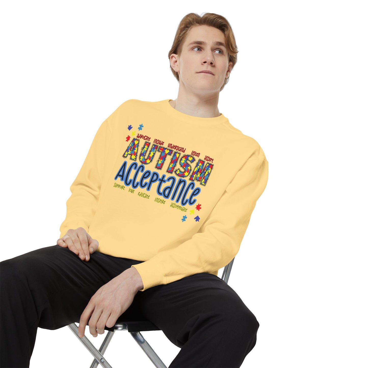 Autism Acceptance Puzzle Piece Sweatshirt — Awareness Collection