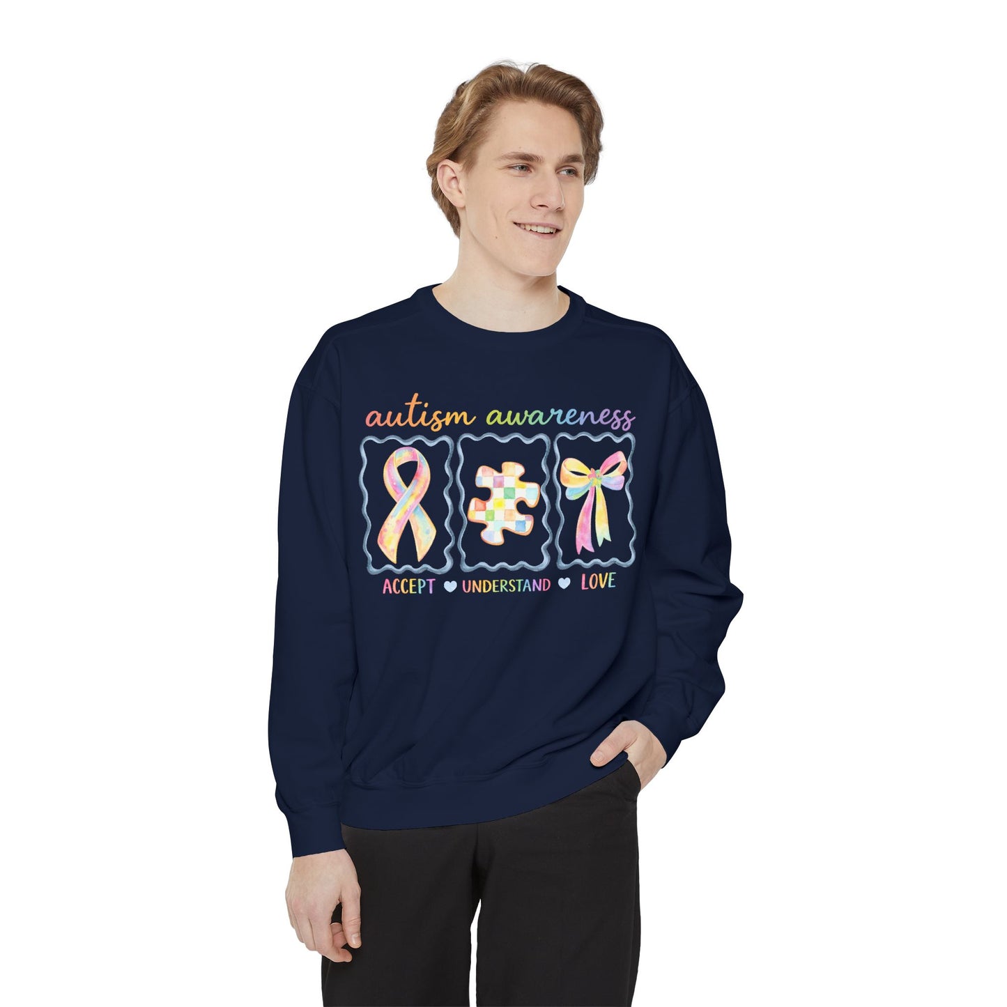 Autism Awareness Sweatshirt — "Accept Understand Love"