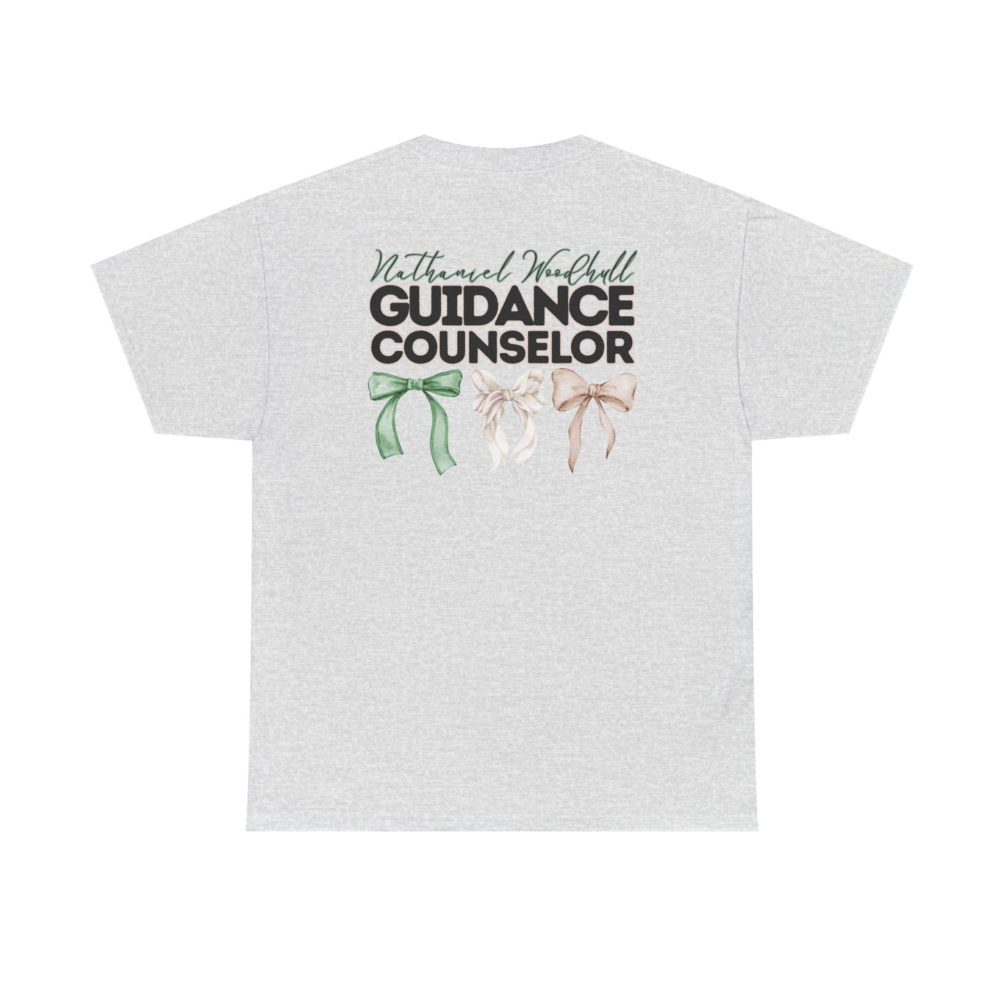 Woodhull Guidance Counselor and Bows- Unisex Heavy Cotton Tee with Bow Design