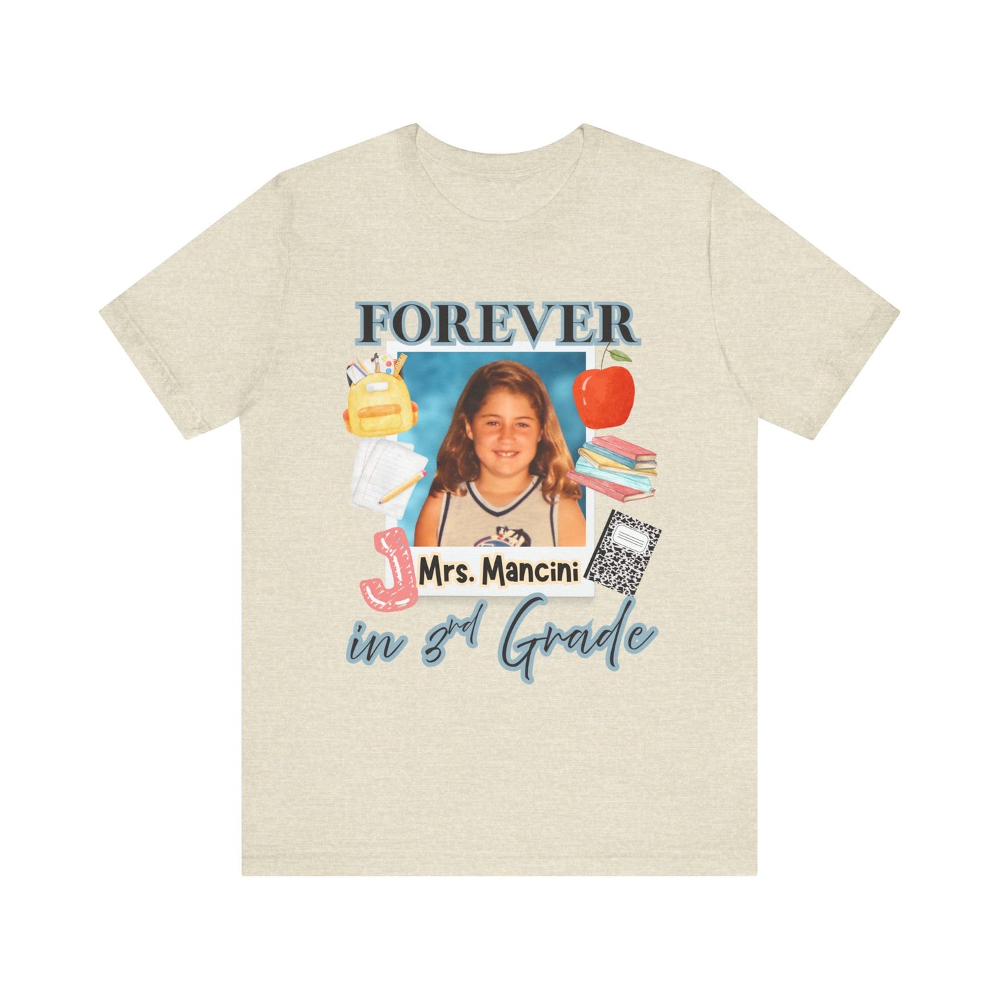 Jenna- Personalized Forever in 3rd Grade Teacher Tee - Personalized Unisex Jersey Shirt