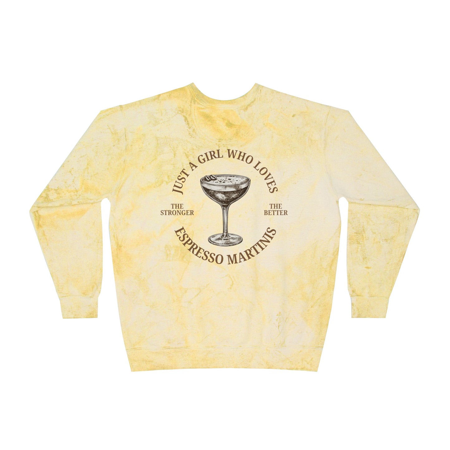 "Just a Girl Who Loves Espresso Martinis" Tie-Dye Crewneck- Summer