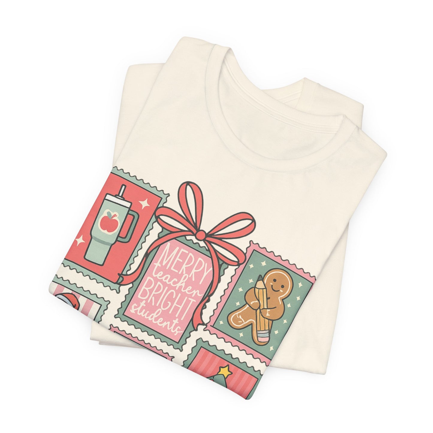 Merry Teacher, Bright Students— Christmas Unisex T‑Shirt