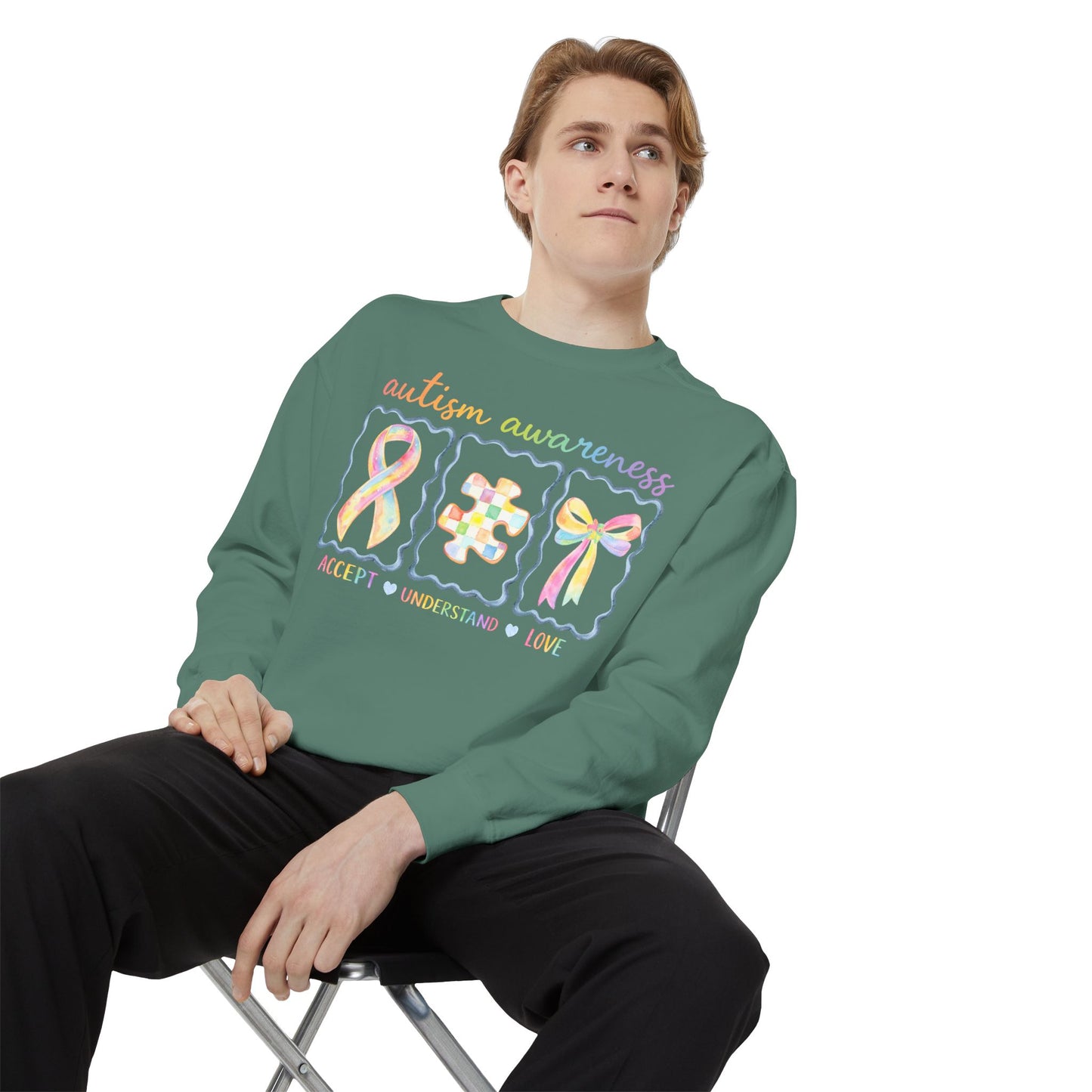 Autism Awareness Sweatshirt — "Accept Understand Love"