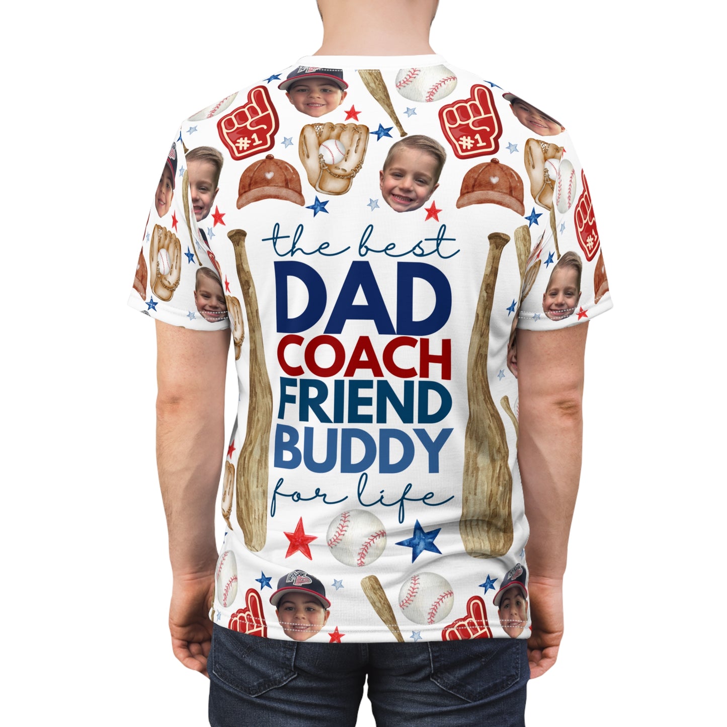 Copy of Fatherhood- Baseball Custom Face- Unisex Cut & Sew Tee (AOP)