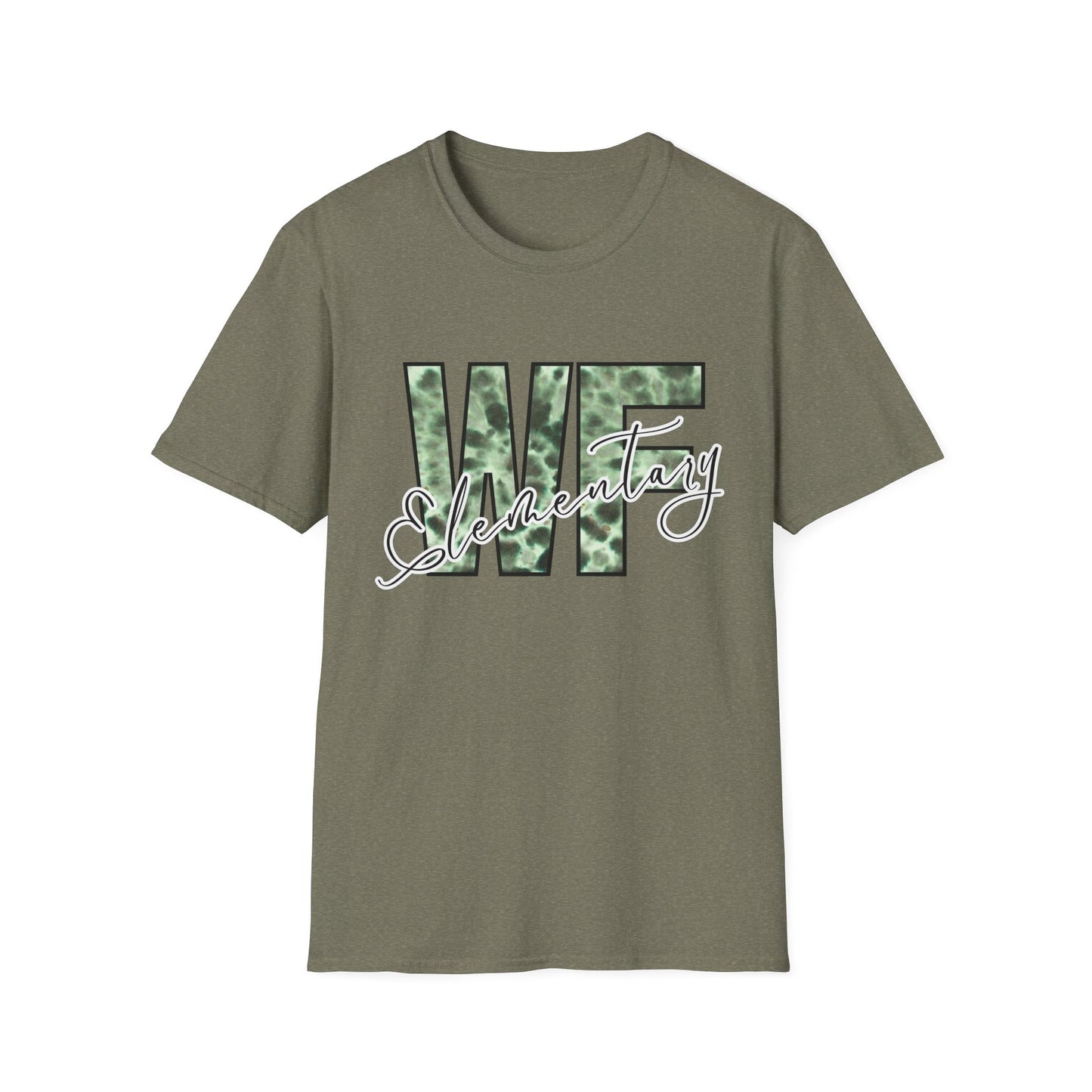 Tie Dye WFE Stylish Unisex Softstyle T-Shirt with WF Elementary Design
