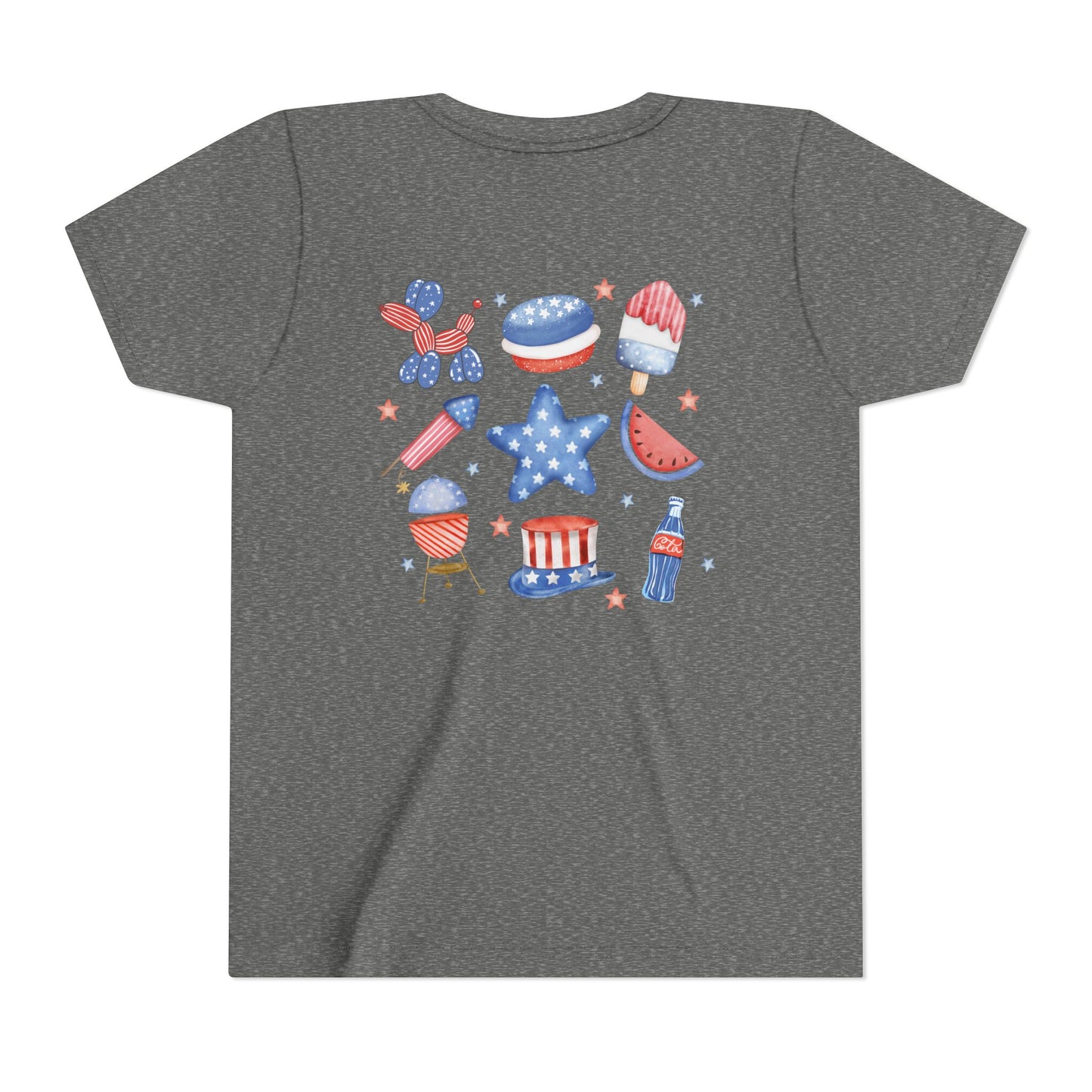 Stars, Stripes & Snacks Youth Tee for Kids, USA - Kids Short Sleeve Shirt, Holiday Mini