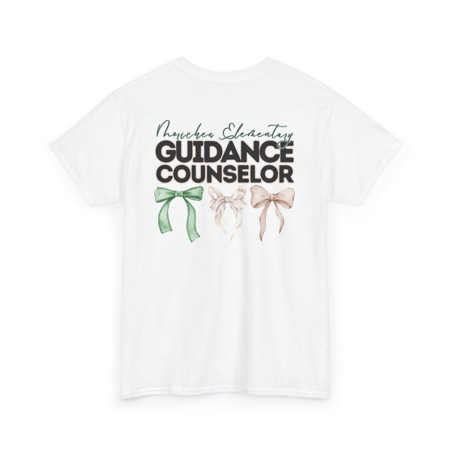 Moriches Guidance Counselor and Bows- Unisex Heavy Cotton Tee with Bow Design