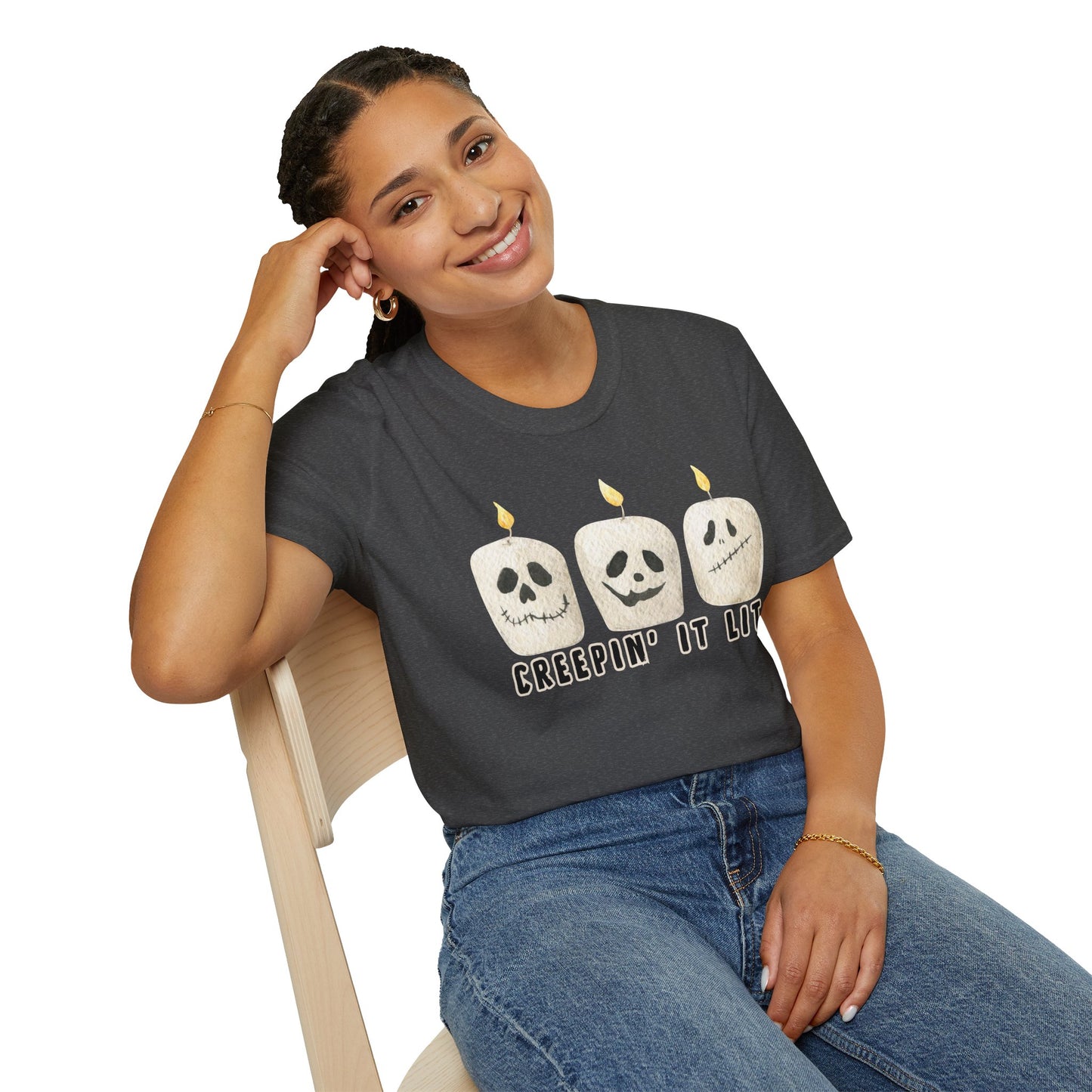 Creepin' it Lit Halloween Themed T-Shirt- Unisex Softstlye