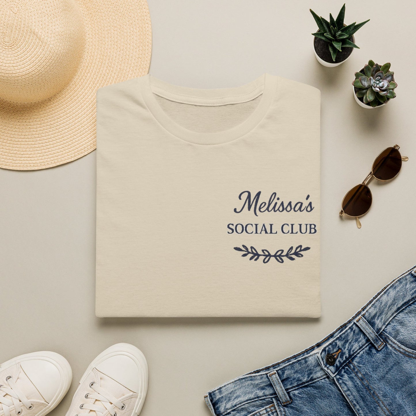 "Melissa's Social Club" Soft Feel T-Shirt — Personalized