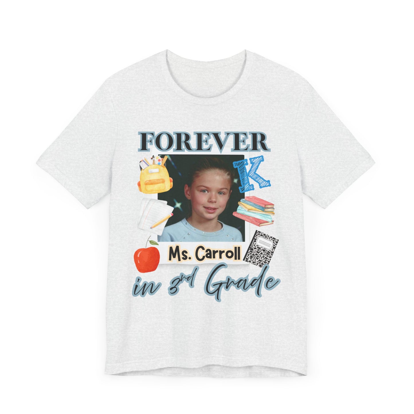 Kristi- Personalized Forever in 3rd Grade Teacher Tee - Personalized Unisex Jersey Shirt