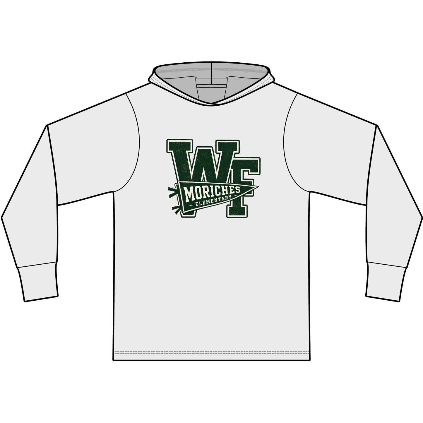 Moriches Pennant Logo — Garment-Dyed Pullover Hooded Tee