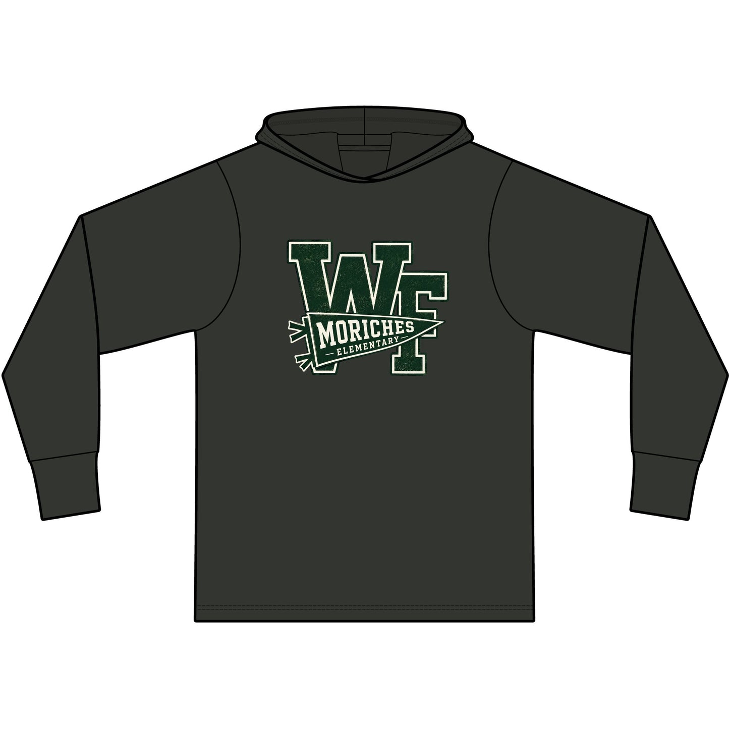 Moriches Pennant Logo — Garment-Dyed Pullover Hooded Tee