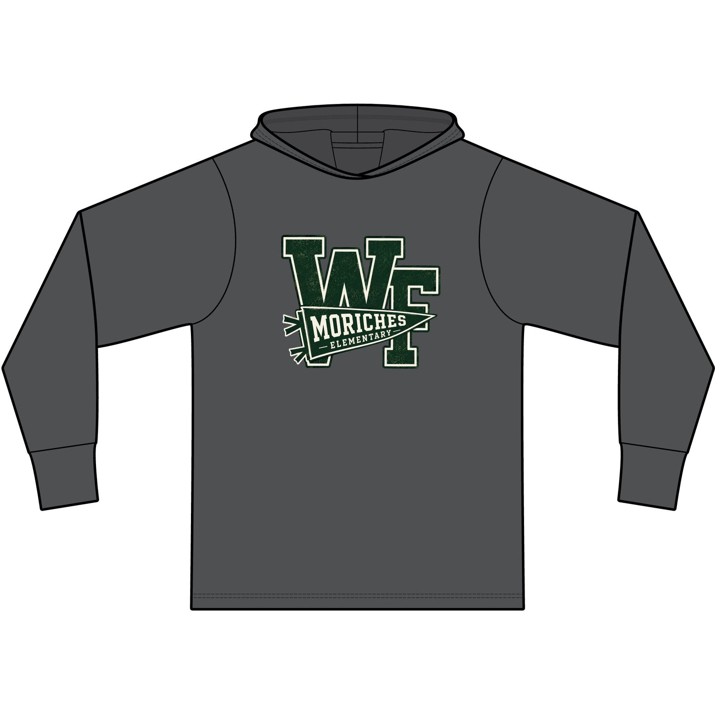 Moriches Pennant Logo — Garment-Dyed Pullover Hooded Tee