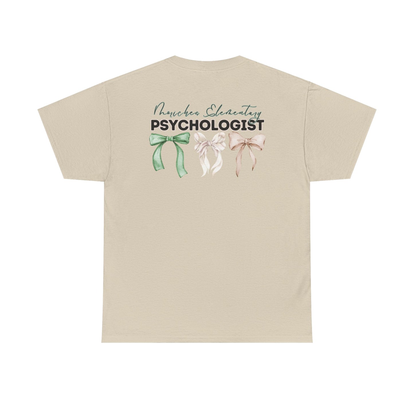 Moriches Psychologist and Bows- Unisex Heavy Cotton Tee with Bow Design