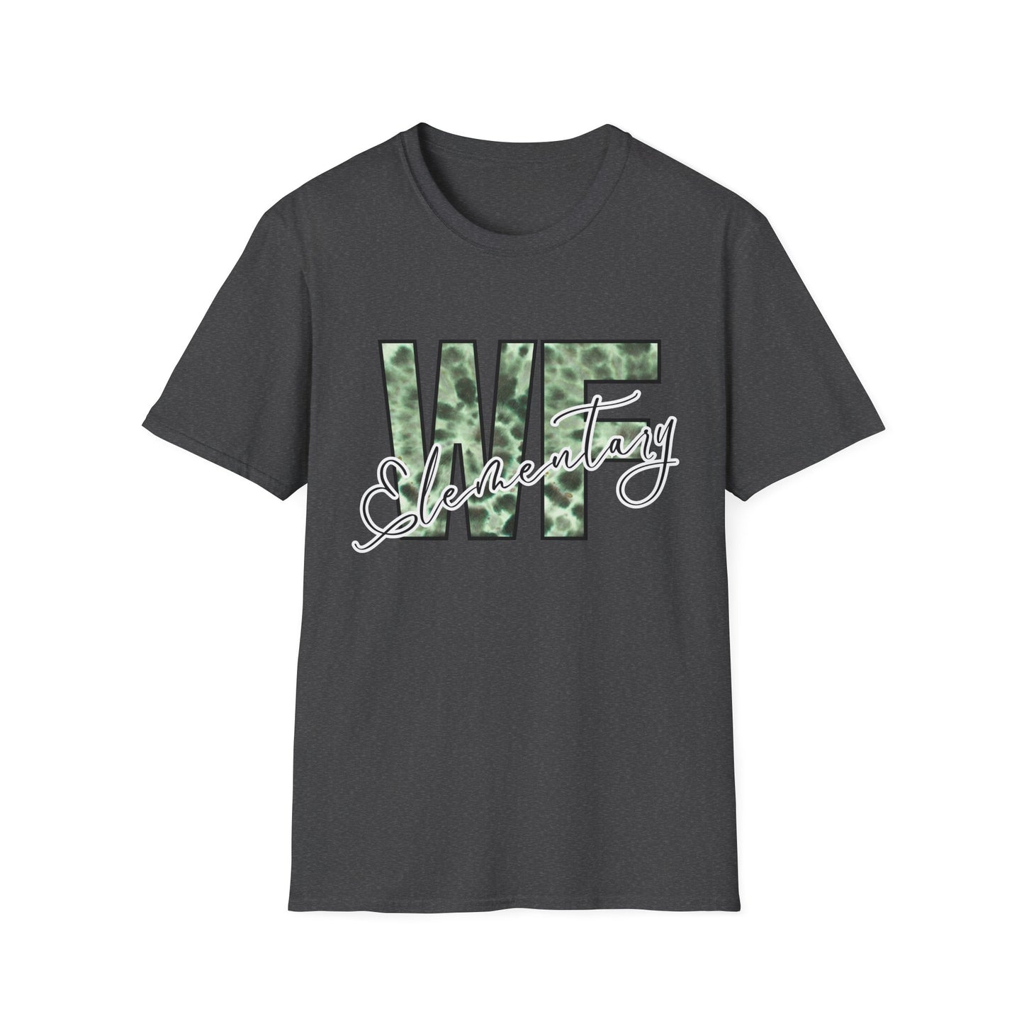 Tie Dye WFE Stylish Unisex Softstyle T-Shirt with WF Elementary Design