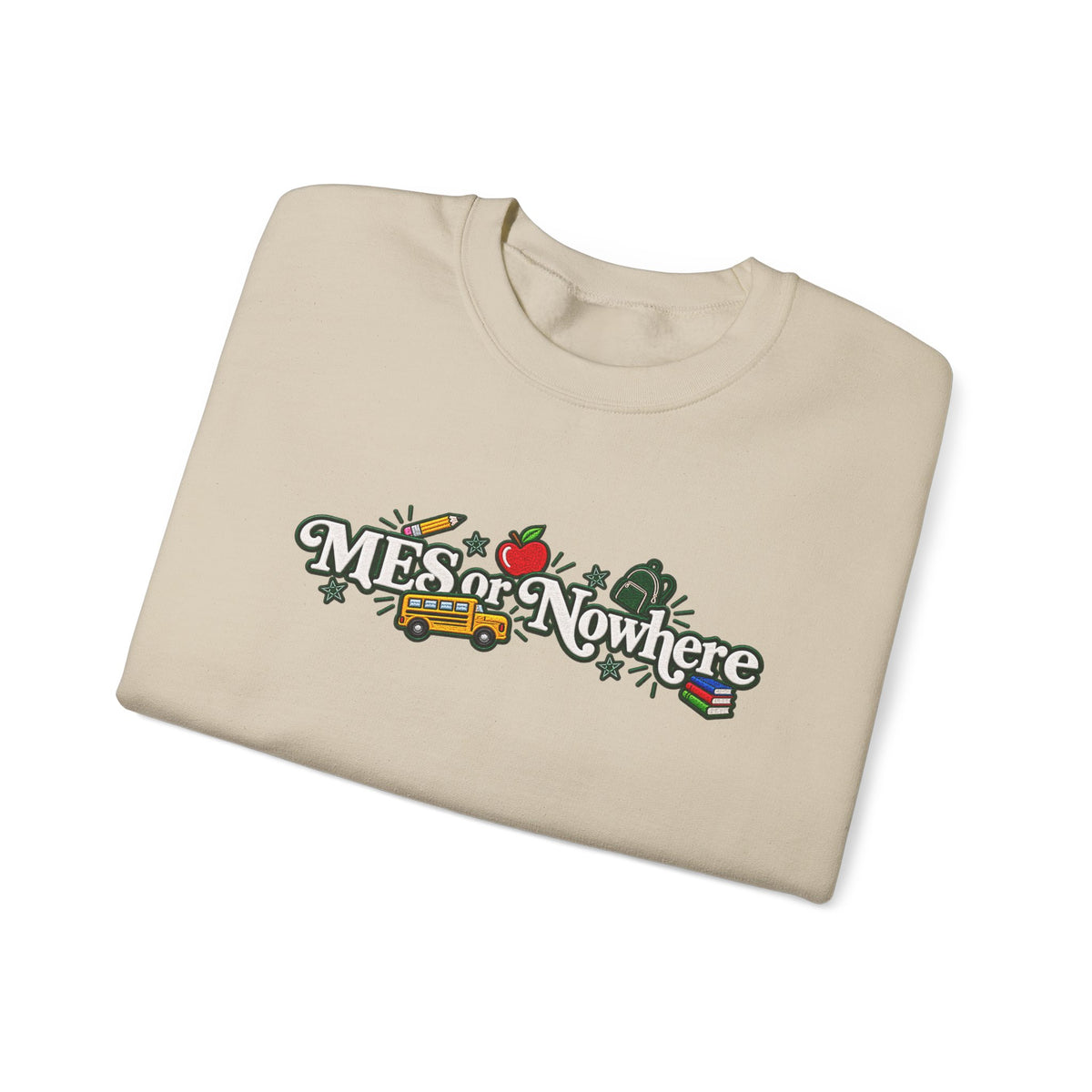 "MES or Nowhere w/ School Things" - Moriches Crewneck Sweatshirt