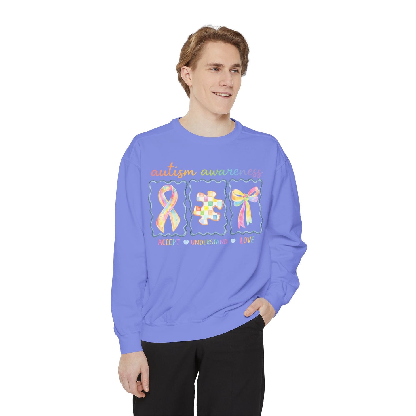 Autism Awareness Sweatshirt — "Accept Understand Love"