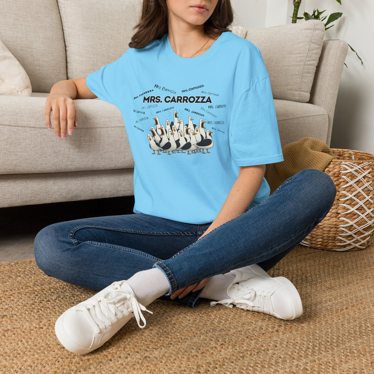 Mrs. Carrozza- Seagull Crew Graphic T-Shirt — Personalized