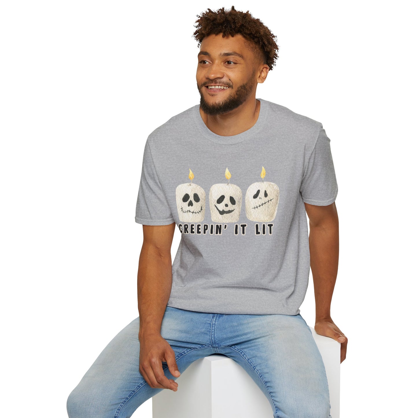 Creepin' it Lit Halloween Themed T-Shirt- Unisex Softstlye