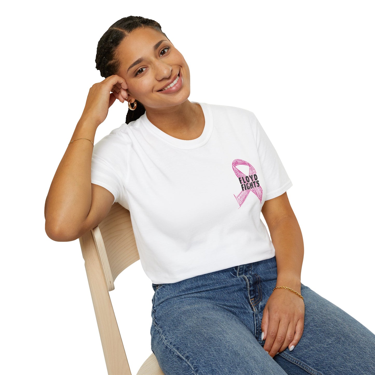 FLOYD FIGHTS Ribbon Breast Cancer Awareness T-Shirt | Softstyle Tee