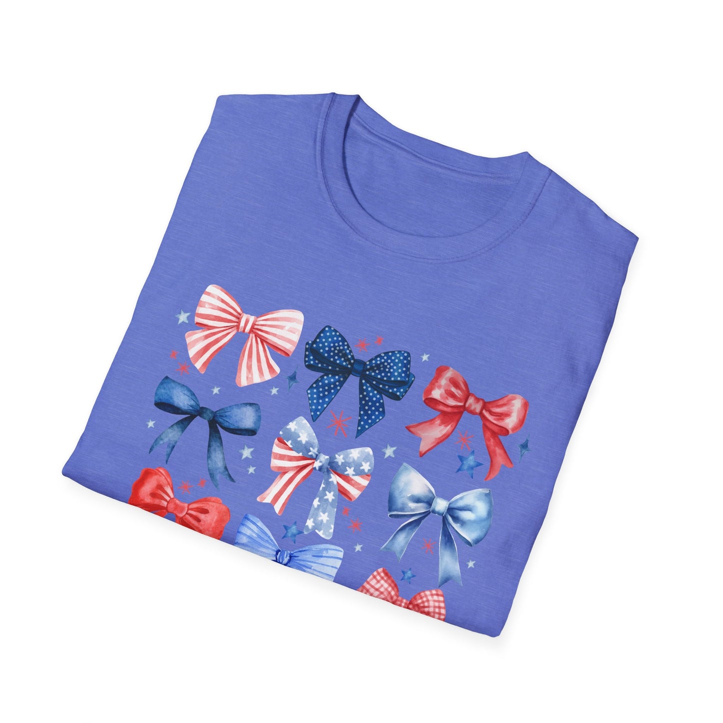 Patriotic Bow Graphic Tee for Celebrations- Holiday