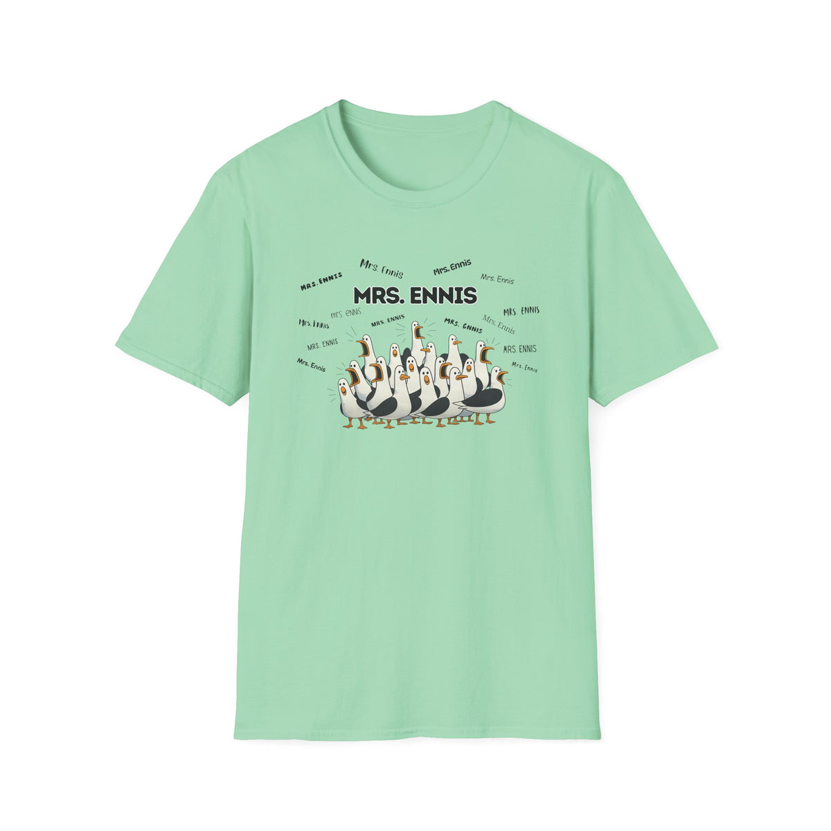 Mrs. Ennis- Seagull Crew Graphic T-Shirt — Personalized