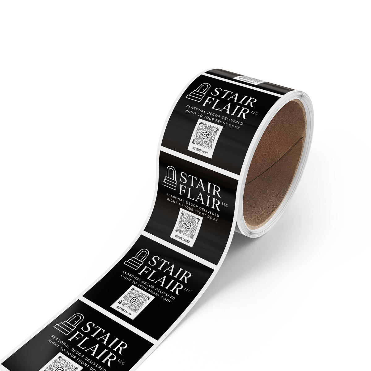 Stair Flair - Square Sticker Rolls — Personalized Branded QR Logo Labels