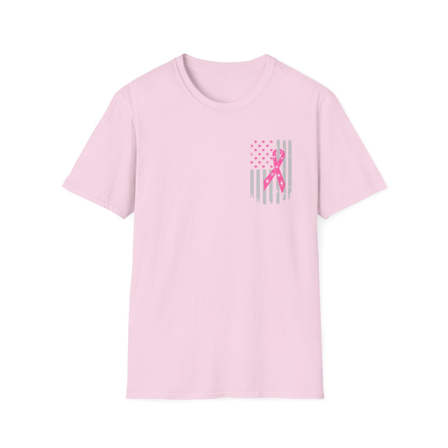 Breast Cancer Flag Awareness Tee, Unisex Softstyle T-Shirt