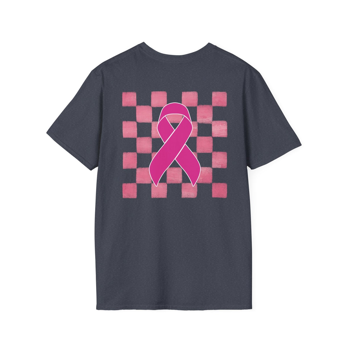 Checkered Pink Ribbon Awareness T-Shirt | Softstyle Tee