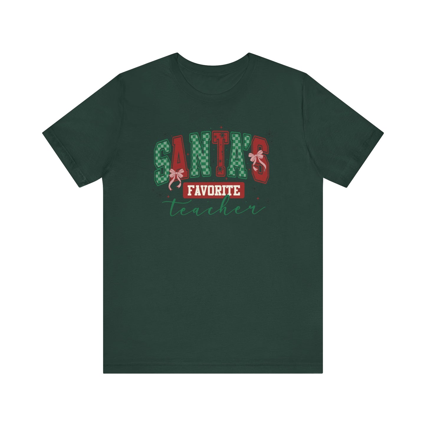 Santa's Favorite Teacher — Christmas Unisex T‑Shirt