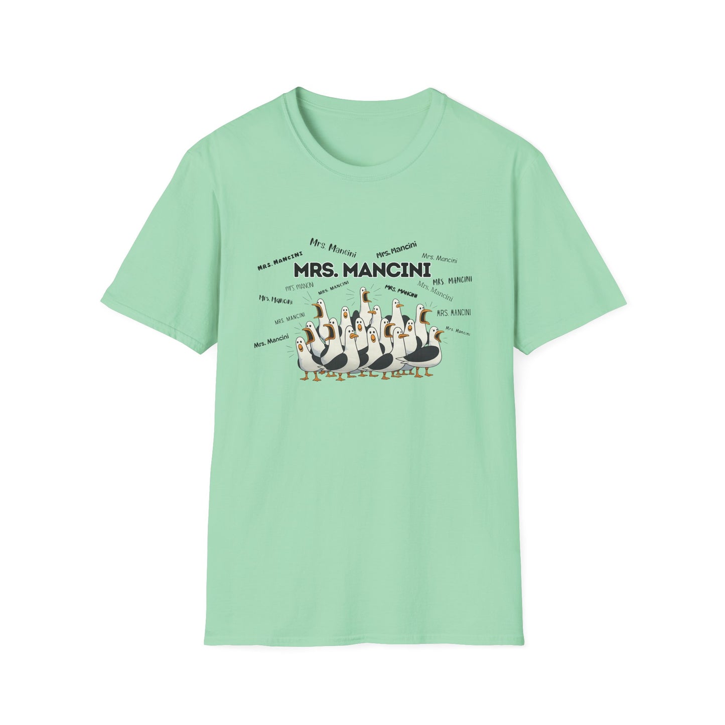 Mrs. Mancini - Seagull Crew Graphic T-Shirt — Personalized