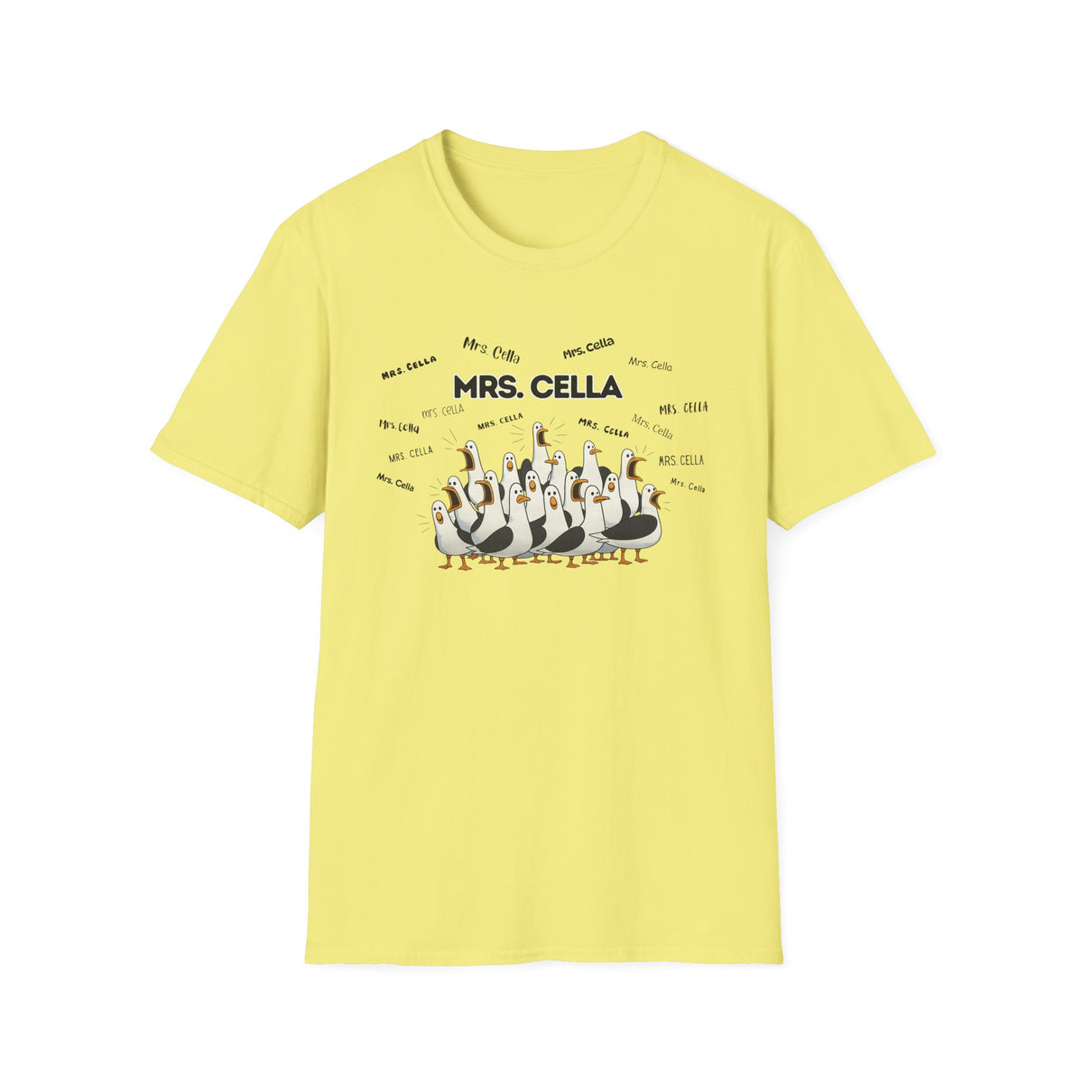 Mrs. Cella- Seagull Crew Graphic T-Shirt — Personalized