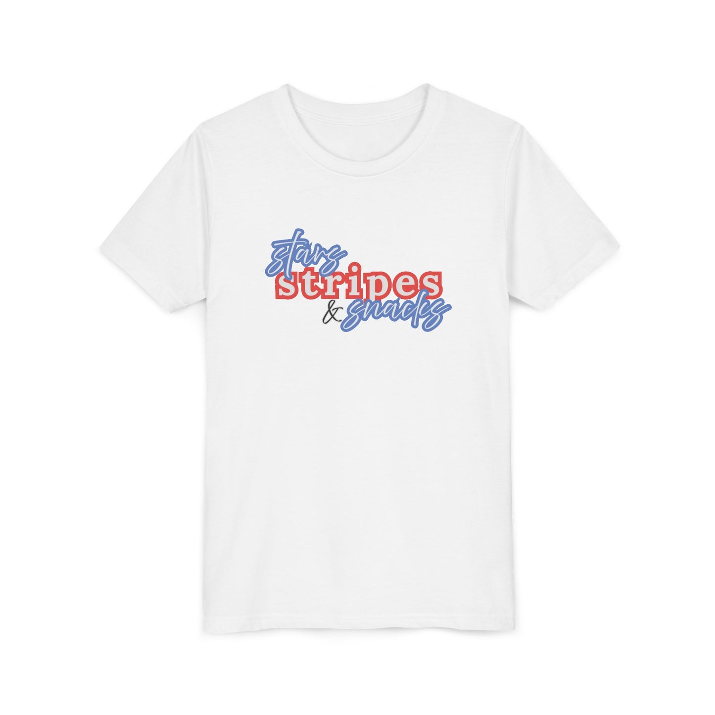 Stars, Stripes & Snacks Youth Tee for Kids, USA - Kids Short Sleeve Shirt, Holiday Mini